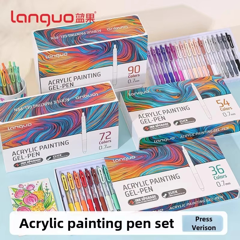 LANGUO Acryl-Gelstifte mit stereoskopischem Druckeffekt, Mehrfarbige Zeichenmarker für Schule und Hobby, 6 Farben - Bild 2
