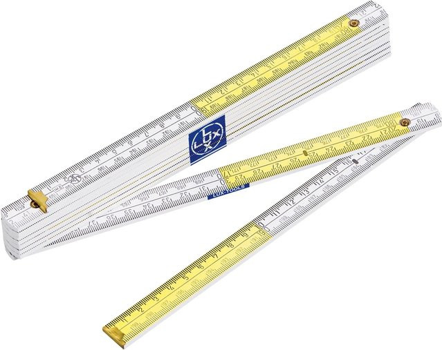 LUX-TOOLS Holzgliedermaßstab Comfort in Weiß und Gelb, Länge: 2 m - Bild 1