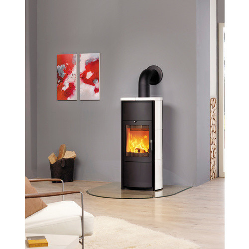 Hark Kaminofen Keno ECOplus Zeitbrandofen mit Keramikkacheln in Schwarz und Cremeweiß 7 kW - Bild 4