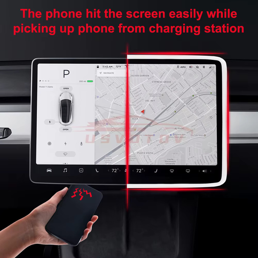 Tesmayx Schutzverkleidung Rahmen für Tesla Model 3 und Model Y Juniper – Schutzzubehör für Screen Edge Frame, Rückspiegelabdeckung und Mittelkonsole - Bild 3