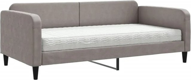 vidaXL Tagesbett mit Matratze in Taupe, modernes Polsterbett für Wohnzimmer oder Schlafzimmer, B/T/H: 223 x 100 x 75 cm - Bild 1