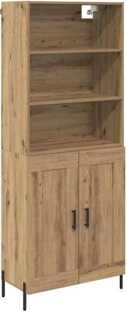 vidaXL Highboard Artisan-Eiche in Braun mit Schranktüren und Regalfächern, B/T/H: 69,5 x 32,5 x 180 cm - Bild 1