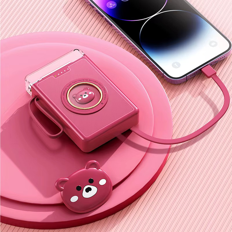 Mini Power Bank 20000 mAh Tragbares Ladegerät mit Haustier Cartoon Design in Blau für iPhone Samsung Huawei Xiaomi - Bild 2