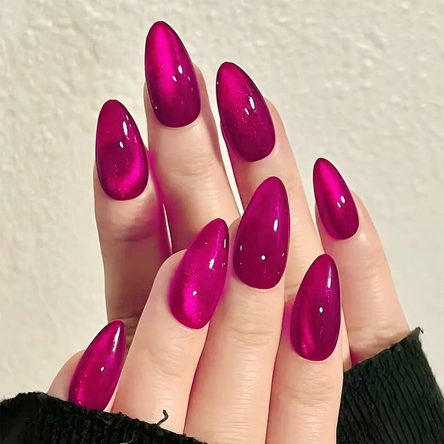 YADORNOS Press On Nails, Rose Red, Glänzend, 24 Stück, Damen - Bild 1
