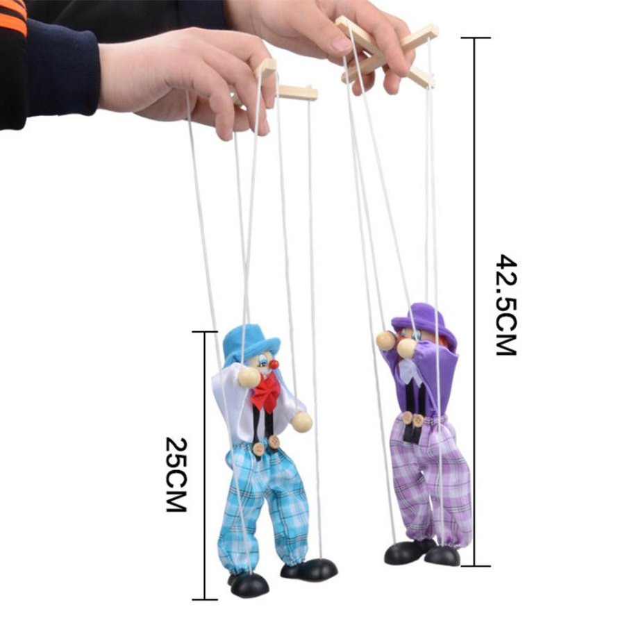 Fishine Clown Marionette grüne Holzpuppe - Bild 1