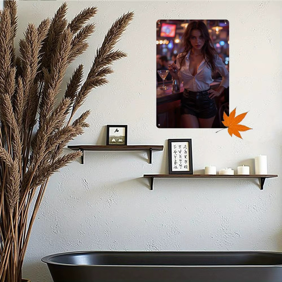 HELLOYOUNG Vintage Aluminium Metall Wandkunst Dekoration Schild, Mehrfarbig, Rechteckig - Bild 5