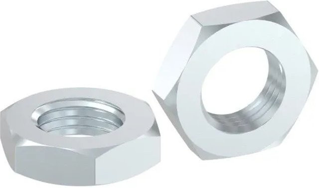 FeNau Sechskantmutter M24 aus Stahl, flache Form, zinklamellenbeschichtet, Farbe: Silber - Bild 1