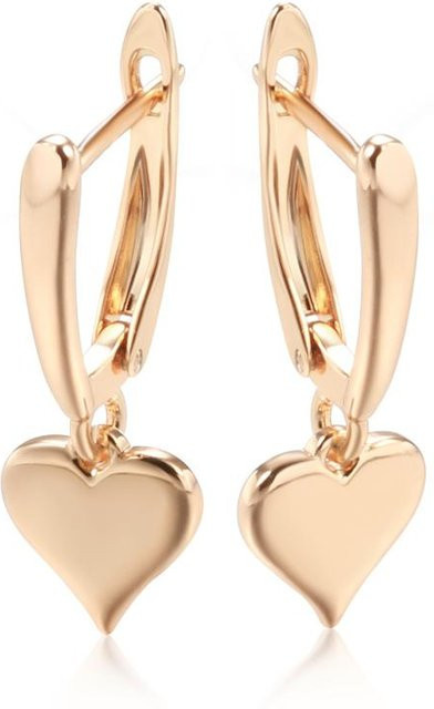 Ohrringe Herzform, Kupfer, Gold, Damen - Bild 1