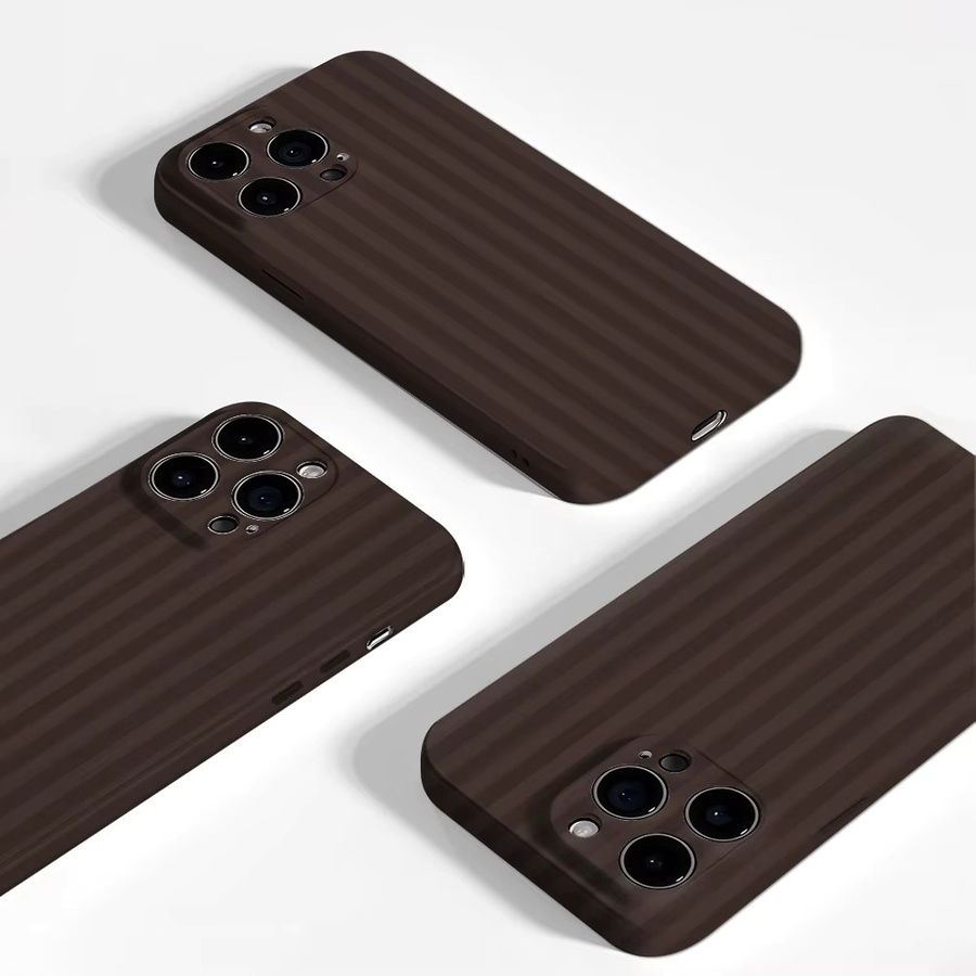 Potdemiel Magnetische Handyhülle mit Streifen-Design in Dunkelbraun für iPhone 18/17/16/15/14/13 Pro Max Plus, Robuste Ein- und Doppelschichtige Schutzhülle - Bild 4