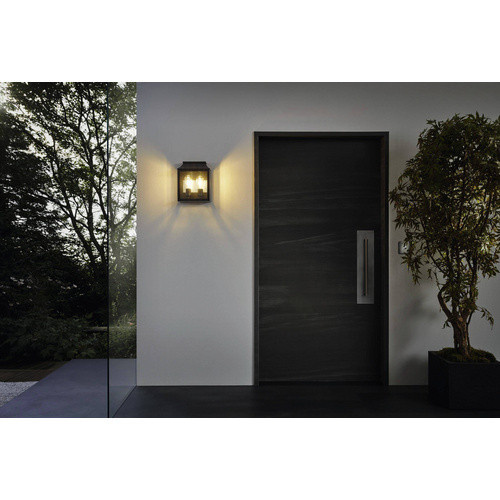 Eglo Außenwandleuchte SONCINO aus Aluminiumguss in Schwarz, E27, max. 2x 60W, H x B: 33 x 26,5 cm - Bild 2