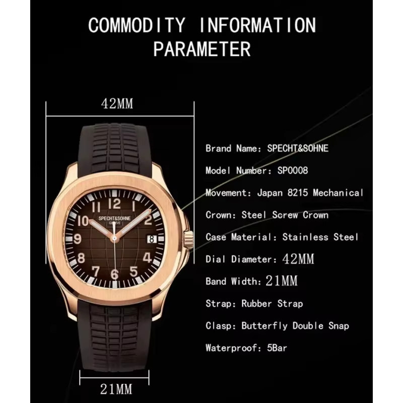 Specht&Sohne Armbanduhr, Automatik, Edelstahl, Grün, Saphirglas, Herren - Bild 3