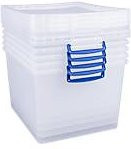 Really Useful Box Aufbewahrungsboxen mit Deckel, transparent, 5 Stück, 33,5 l - Bild 1
