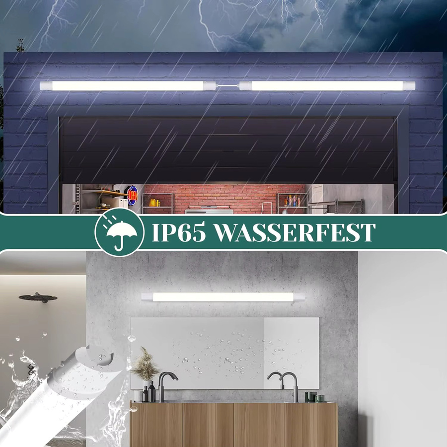 Cliheet Weiße LED-Deckenleuchte 36W mit 5000K Cool White, IP65 Wasserdicht, Länge: 120 cm - Bild 2