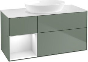 V&B Finion Waschtischunterschrank mit Wandbeleuchtung in Weiß lackiert, Breite: 120 cm, Tiefe: 50,1 cm, Höhe: 50,1 cm - Bild 1
