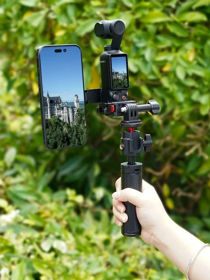 BRDRC Pocket 4 Magnetische Halterung in Schwarz für DJI Pocket 3 als Video Live-Streaming Teleprompter-Halter und Telefonhalterung Erweiterung - Bild 7