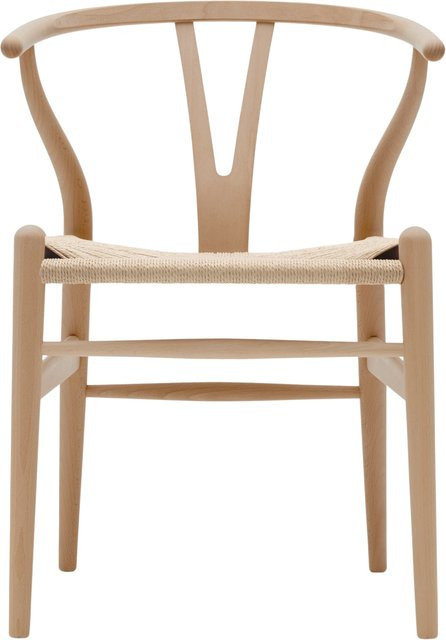 Carl Hansen & Søn CH24 Y Wishbone Stuhl aus Buche in Braun und Beige mit Papierkordel - Bild 1