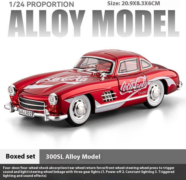Linyi toy car 300SL Cola Edition Legierungsmodell, 1:24, rot, ab 14 Jahre - Bild 1