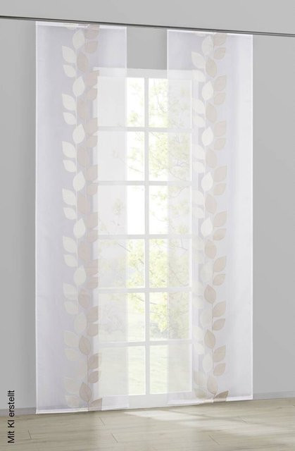 POCOline Schiebevorhang Pantheon in Natur, Farbe Beige/Weiß, Breite: 60 cm, Höhe: 245 cm - Bild 1