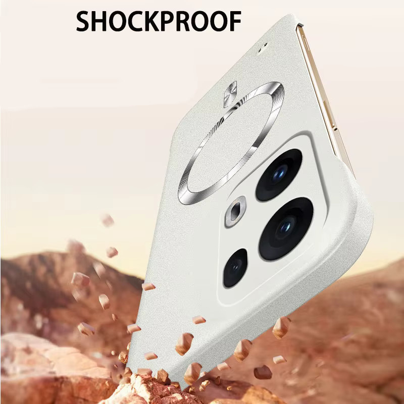 Magnetische rahmenlose Sand Rock Matte Hülle für Oppo Reno 6 8 9 13 14 Find X3 Lite Neo X5 X6 X7 X8 X9 Ultra Pro Hard Cover in Grün - Bild 3