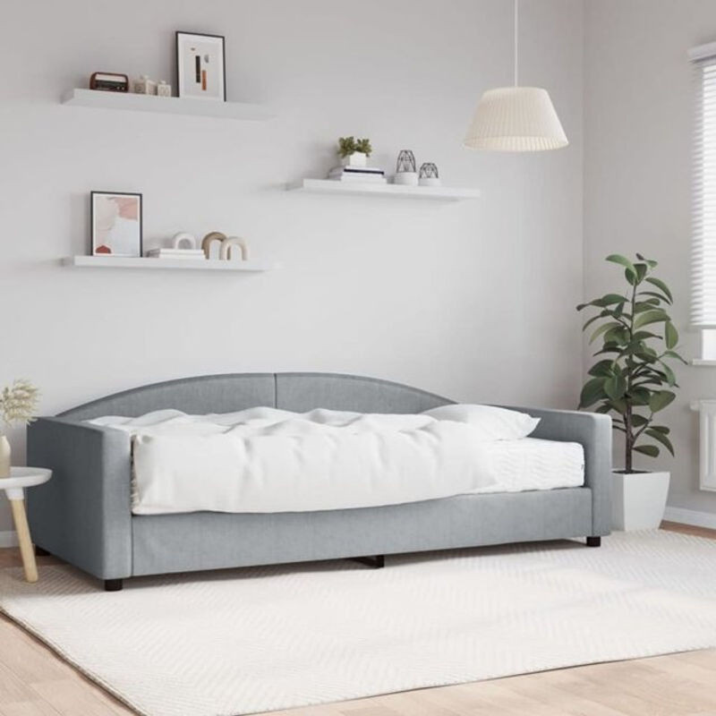 vidaxl Tagesbett mit Matratze in Grau aus Stoff und Metall im modernen Design B/T: 223 x 110 x 75 cm - Bild 1
