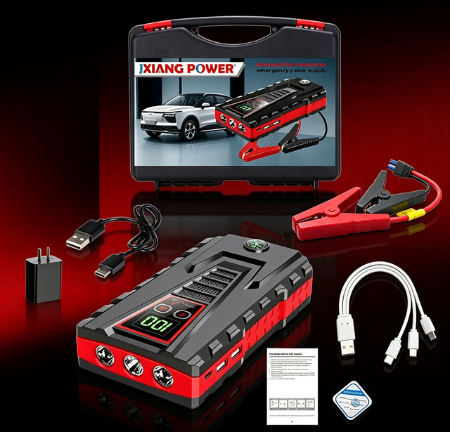 WUIETI Auto-Starthilfe 6000mAh mit 5000A Spitzenleistung, Tragbarer 12V Batteriebooster für 6,0L Benzinmotoren und Leistungsstarke Powerbank mit Niedertemperaturstart - Bild 1