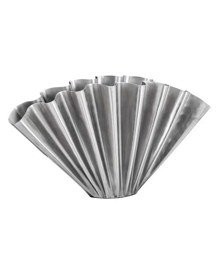 House Doctor Vase Flood in Silber, gebürstete Metall-Ausführung, Höhe: 53 cm - Bild 1