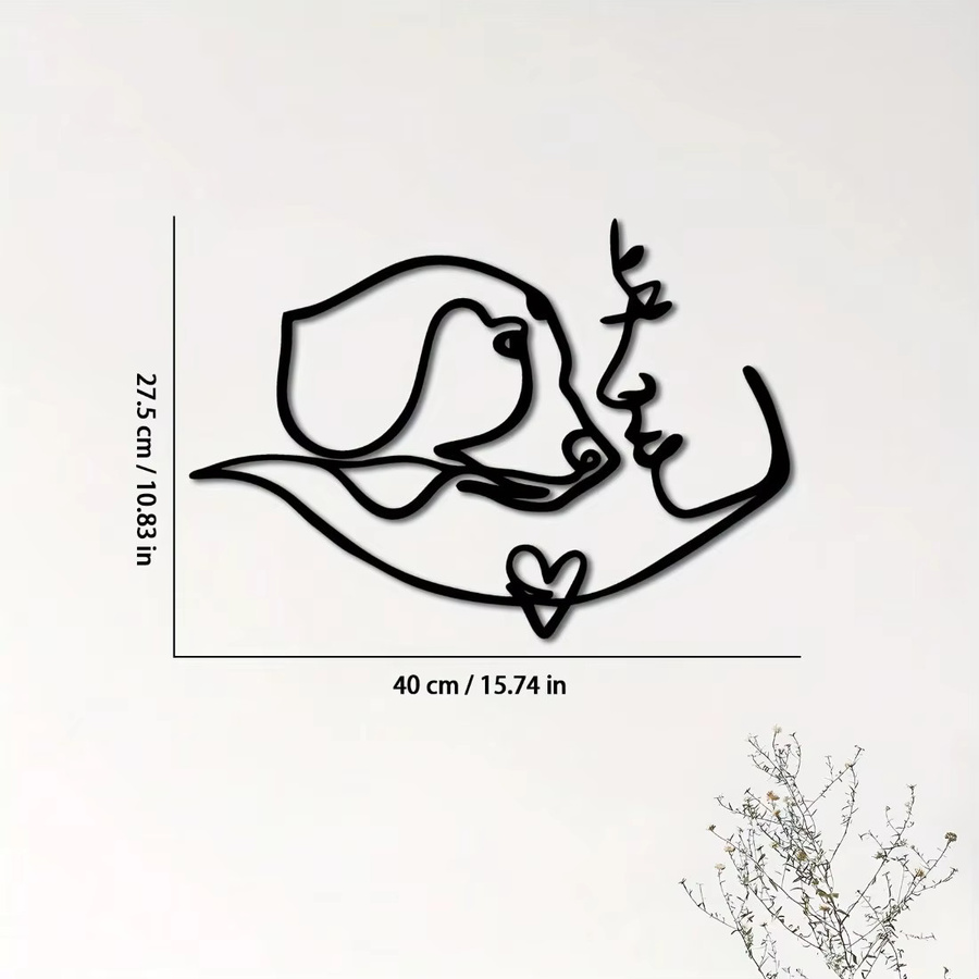 CIFBUY Wandkunst Hunde-Silhouette aus Eisen in Mattschwarz, Höhe: 39,9 cm - Bild 2