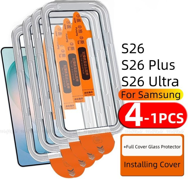 Samsung Galaxy S26 Serie Displayschutz aus gehärtetem Glas, transparente Vollabdeckung für Galaxy S26, S26 Plus und S26 Ultra - Bild 1