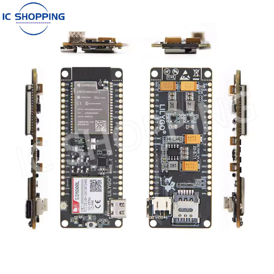 TTGO T-Call V1.4 ESP32 IoT Entwicklungsboard mit WiFi, Bluetooth und SIM800L GSM GPRS Modul in Schwarz - Bild 2