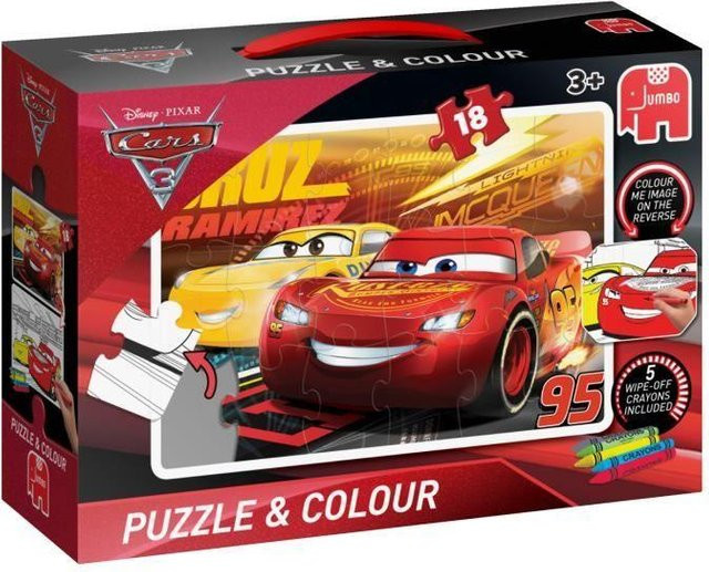 Jumbo Disney Cars 3 Rätsel & Farbe Puzzle Mittel - Bild 1