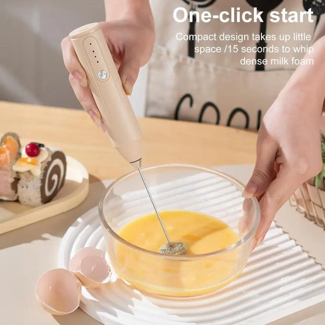 XIADYINJIA Elektrischer Milchaufschäumer und Handmixer in Schwarz, wiederaufladbarer 3-stufiger Milchkaffee-Mixer und Eierschläger aus Kunststoff - Bild 1