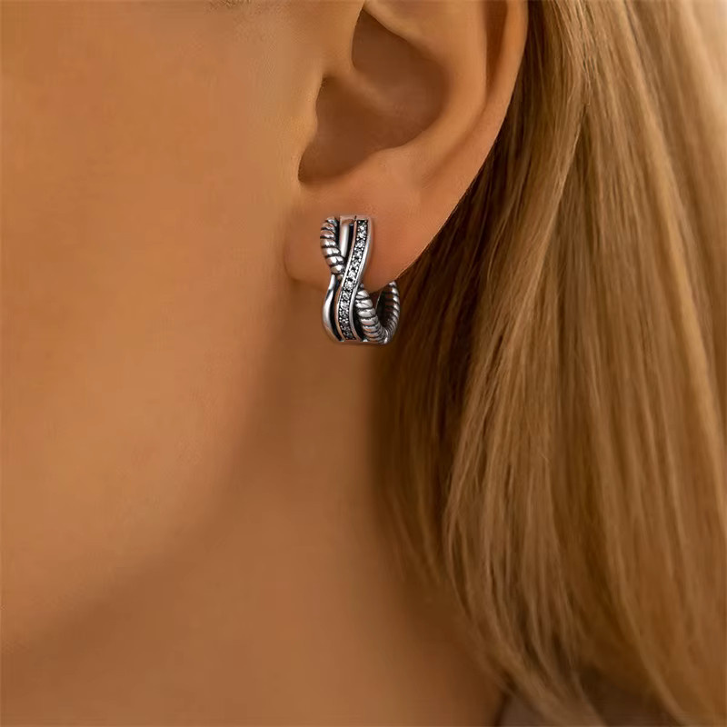 Creolen 925 Silber, Zirkonia, Damen - Bild 2