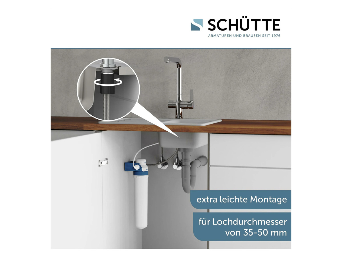SCHÜTTE Küchenarmatur mit Aquastar Pro Filtersystem, Einhebelmischer mit Spritzfunktion und Schwenkauslauf, Chrom - Bild 3