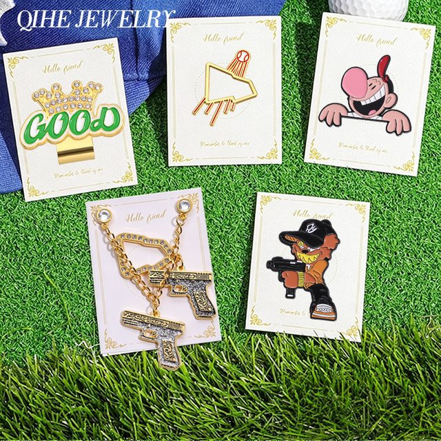 QIHE JEWELRY Hut Clip Pin, Messing, Bunt, Unisex - Bild 1
