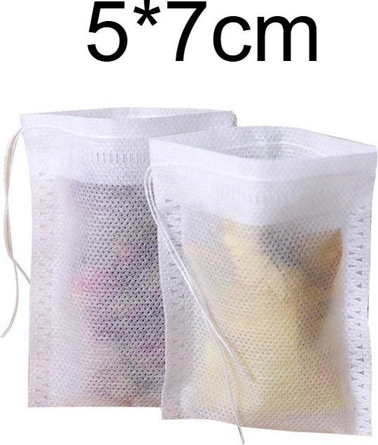 300 Stück leere Teebeutel aus Filterpapier mit Schnur von Lanzhong home life, Grau, B x H: 5 x 7 cm - Bild 1