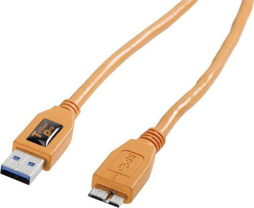 Tether Tools USB-Kabel mit USB-A und USB-Micro-B 3.0 Stecker in Orange, Länge: 4,60 m, CU5454 - Bild 1
