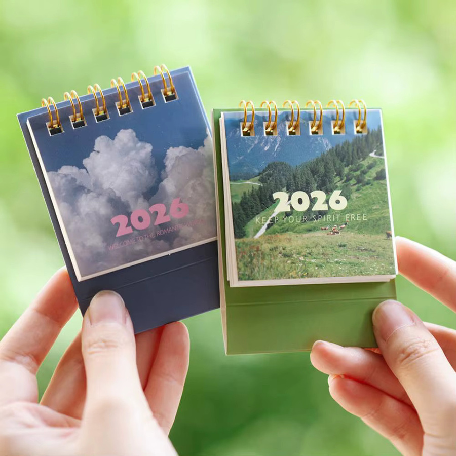 Mini-Tischkalender 2026 als stehender Flip-Kalender und Monatsplaner in Mehrfarbig für dein Büro oder Zuhause - Bild 2