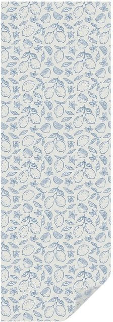 Tulup Buntglasfolie Zitronenmuster in Weiß und Bunt, Fensterfolie mit floralem Motiv, Breite: 50 cm, Länge: 146 cm - Bild 1