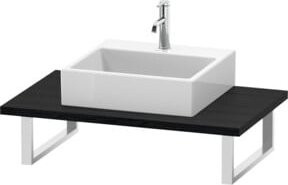 Duravit Konsole DuraStyle mit einem Ausschnitt in Schwarz, Breite: 200 cm, Stärke: 3 cm - Bild 1