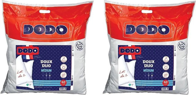 DODO Vente-unique Kopfkissen Doux Duo Weiß B/B/B: 60 x 60 x 2 cm - Bild 1