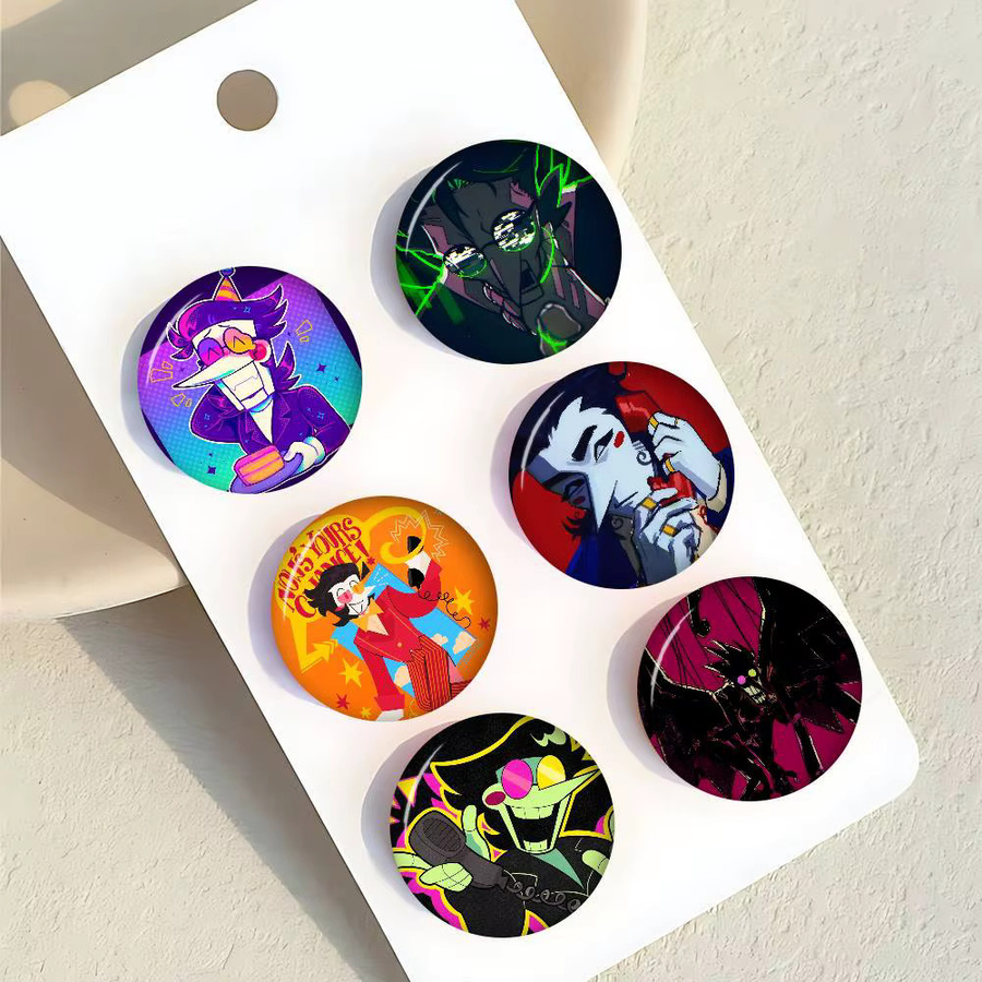 Deltarune Spamton Soft Button Pin, runder Metall-Anstecker, Kinder - Bild 2