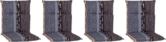 Beo Sitzauflage Niedriglehner Bangui 4er-Set gestreift Grau-Ecru B/T/H: 101 x 50 x 6 cm - Bild 1