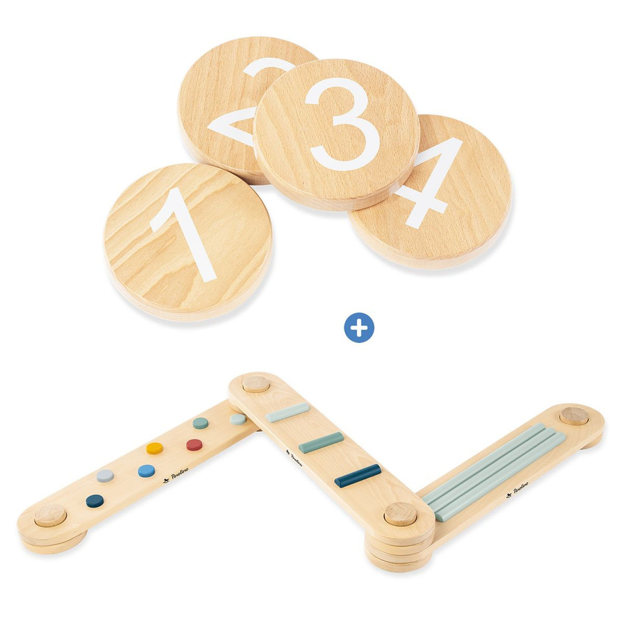 Pinolino Balance-Set Kari mit Parcours & Steine, 13-tlg. Set, Natur - Bild 1
