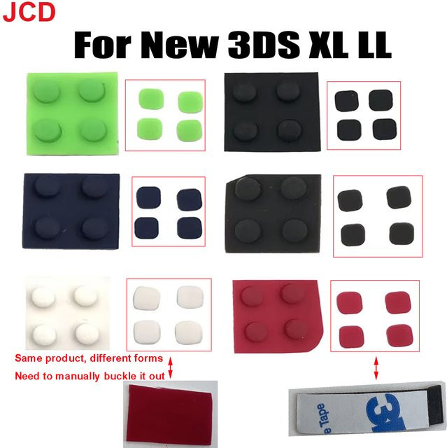JCD Ersatzteil-Set für die neue 3DS XL und 3DS LL Konsole in Schwarz mit Schraubenabdeckungen und Gummifüßen - Bild 1