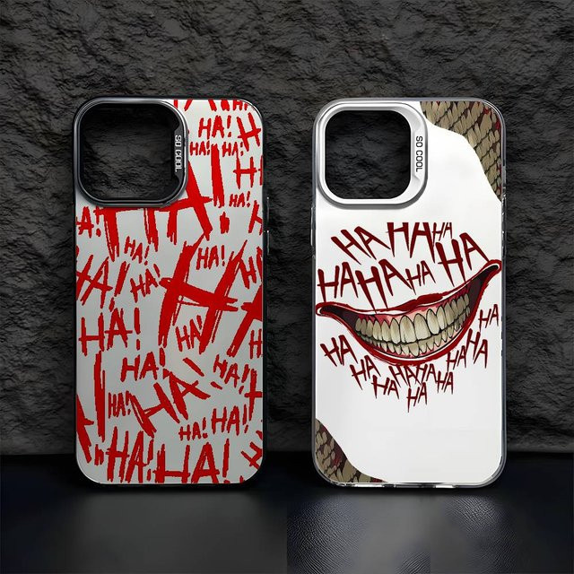 J-JokerS Handyhülle mit lächelndem Gesicht für iPhone 11 bis iPhone 17 Pro Max in Mehrfarbig Matt Laser Metallic Aurora - Bild 1