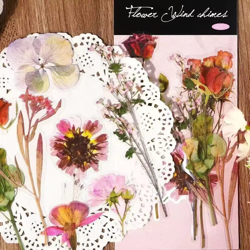 Leaffei Pflanzenhandbuch Aufkleber Set mit floralen Blumen und Vintage-Motiven, 20 Blatt, Mehrfarbig, B: 22,1 cm x H: 9,9 cm - Bild 1