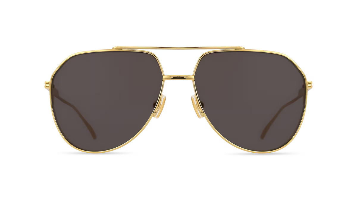 Bottega Veneta BV1465S Sonnenbrille Pilot, Vollrand, Metall, Unisex, gold - Bild 1