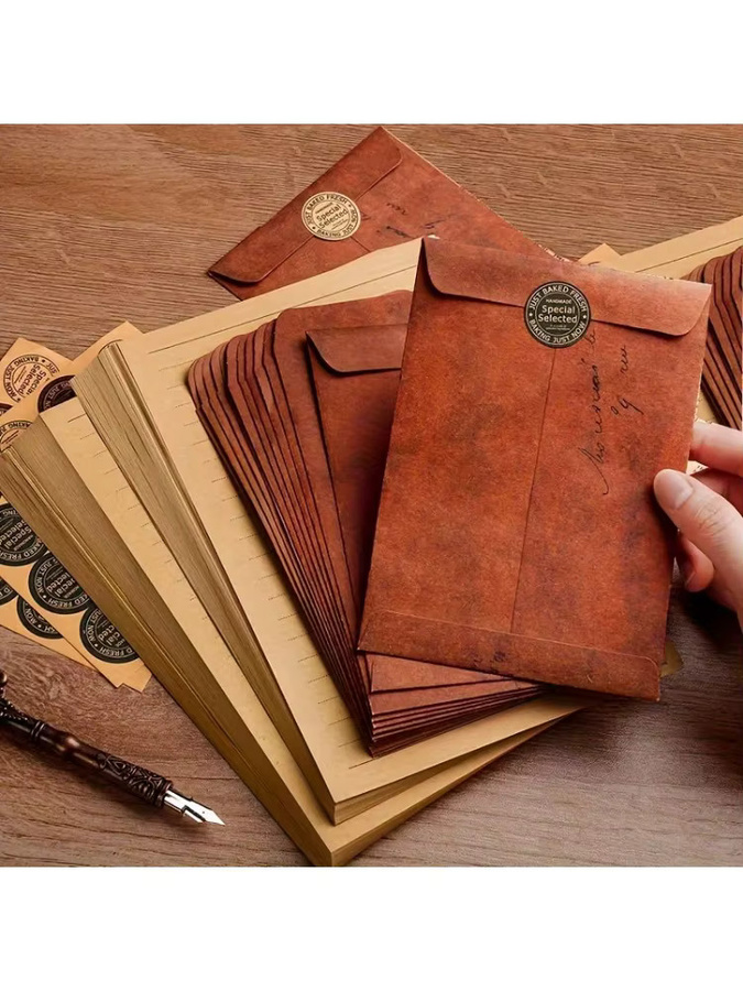 10 Stück Vintage Lederumschläge in Braun für Hochzeiten im antiken Stil - Bild 2