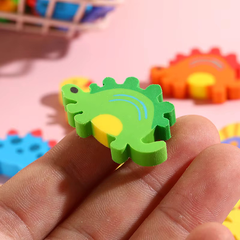Kawaii Dinosaurier Radiergummi im Cartoon-Design für die Schule und das Büro, Mehrfarbig - Bild 3