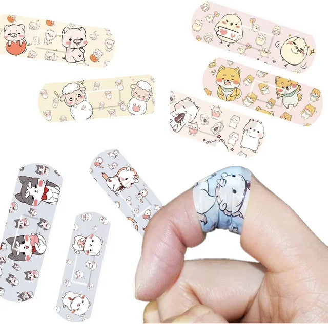 120er Set Cartoon Pflaster für Kinder in Multicolour als Erste Hilfe Wunddressing - Bild 1